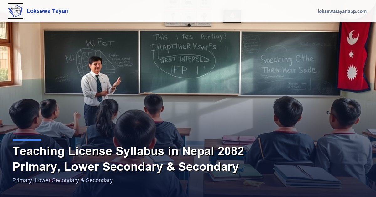 Teaching License Syllabus in Nepal 2082 — Primary, Lower Secondary & Secondary